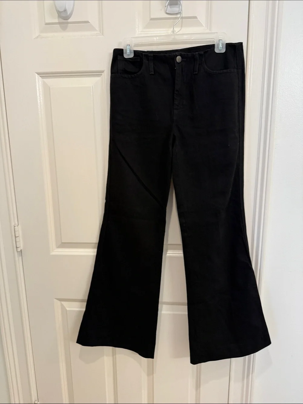 ZARA Black High-Waist Wide Leg Jeans SZ 4